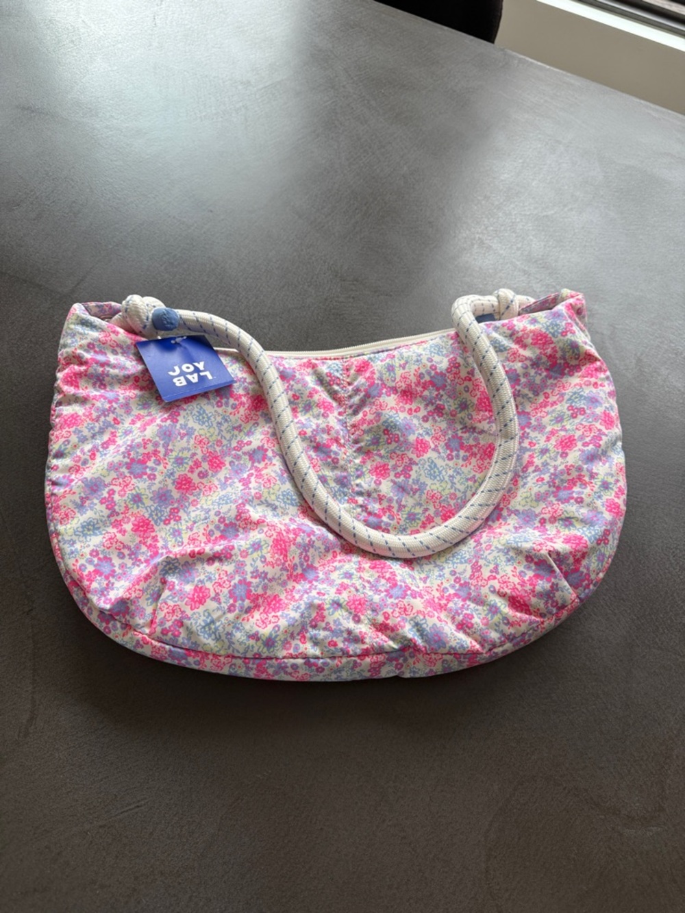 JoyLab Pink Floral Rope-Handle Shoulder Bag